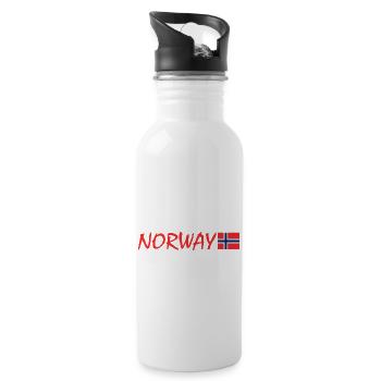 Norwegen - Trinkflasche mit integriertem Trinkhalm - Weiß - Rechts