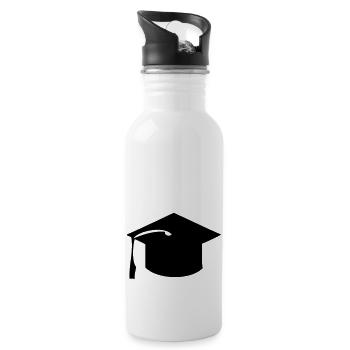 Student Hat - Water bottle with straw - white - Right