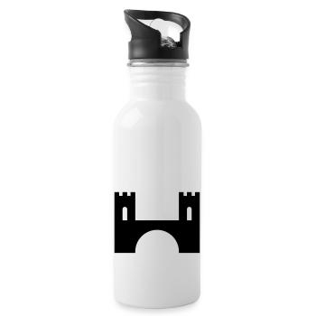 Brücke - Trinkflasche mit integriertem Trinkhalm - Weiß - Rechts