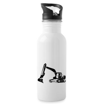 Excavator - Water bottle with straw - white - Right