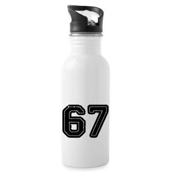 67 - Gourde avec paille intégrée - blanc - Droite