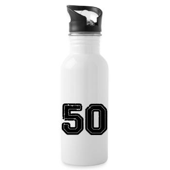 50 - Gourde avec paille intégrée - blanc - Droite