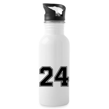24 - Trinkflasche mit integriertem Trinkhalm - Weiß - Rechts