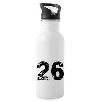 26 - Trinkflasche mit integriertem Trinkhalm - Weiß - Rechts