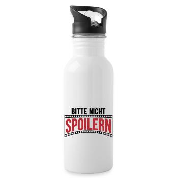 Farben änderbar | Bitte nicht Spoilern - Trinkflasche mit integriertem Trinkhalm - Weiß - Rechts