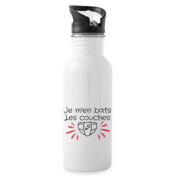 Je m'en bats les couches - Gourde avec paille intégrée - blanc - Droite