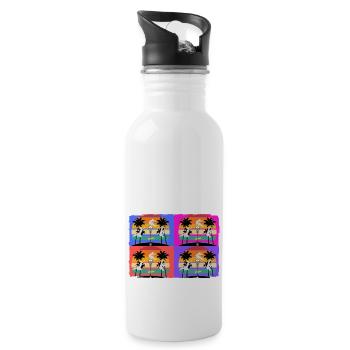 Hindernisparcours vs Hindernisparkuhr - Trinkflasche mit integriertem Trinkhalm - Weiß - Rechts