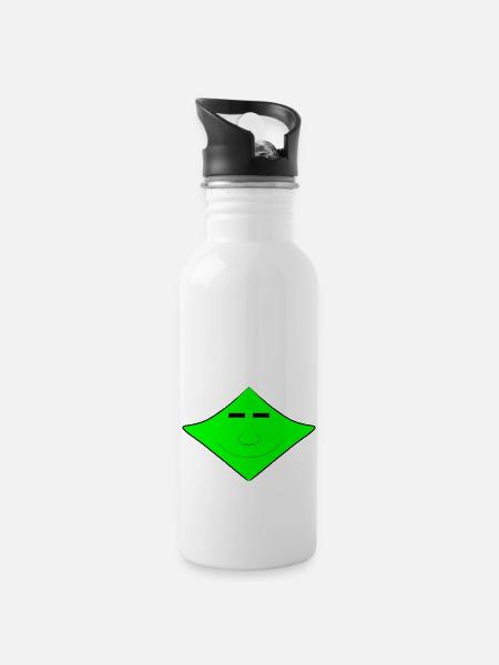 Cute alien face - Water bottle with straw - white
