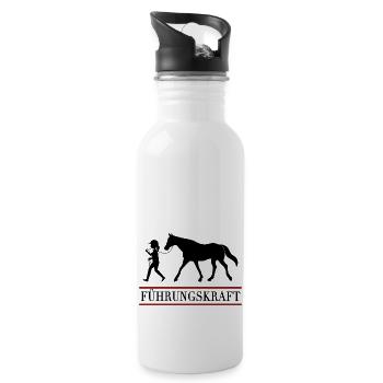 Führungskraft Pferd Reiterin Pferdesport - Trinkflasche mit integriertem Trinkhalm - Weiß - Rechts