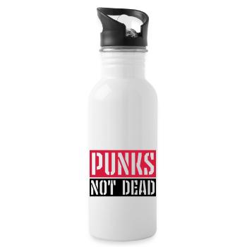 punks not dead Zitat - Trinkflasche mit integriertem Trinkhalm - Weiß - Rechts