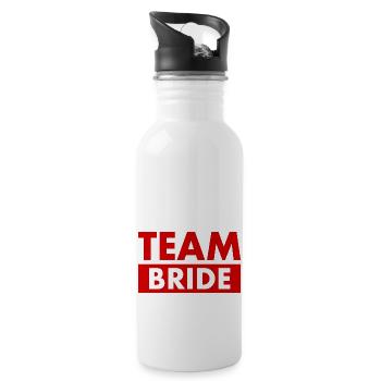 Team bride - Trinkflasche mit integriertem Trinkhalm - Weiß - Rechts