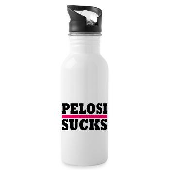 Nancy pelosi sucks - Gourde avec paille intégrée - blanc - Droite