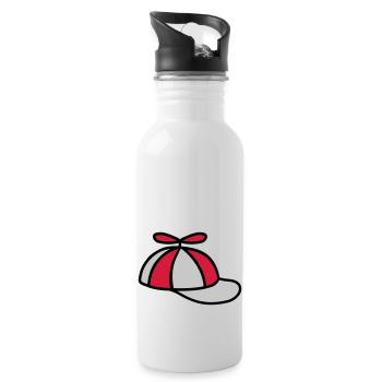 Propeller Cap Wind Turbine Hat Design - Water bottle with straw - white - Right