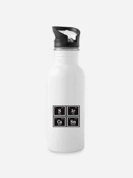 Sarkasmus | Periodensystem der Elemente - Trinkflasche mit integriertem Trinkhalm - Weiß