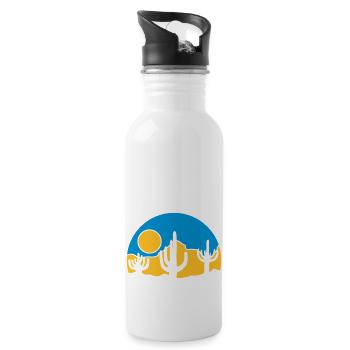 Cacti Nature Sun Desert - Water bottle with straw - white - Right