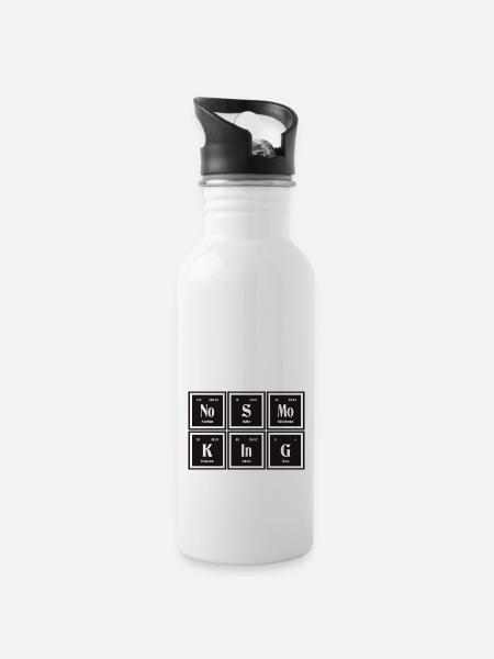 Rauchverbot | Periodensystem der Elemente - Trinkflasche mit integriertem Trinkhalm - Weiß
