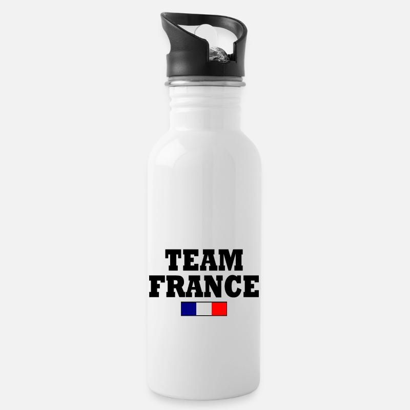 Team france - Gourde avec paille intégrée - blanc