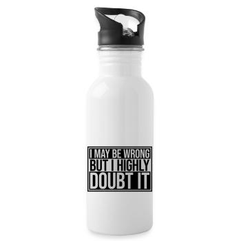 I may be wrong - Water bottle with straw - white - Right