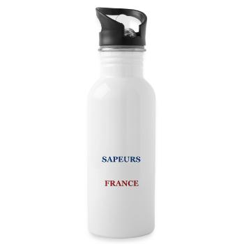 Firefighters France Blue White Red - Water bottle with straw - white - Right