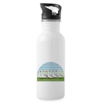 Geese - Water bottle with straw - white - Right