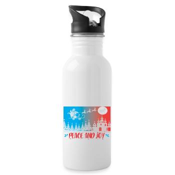 Paix et joie - Gourde avec paille intégrée - blanc - Droite