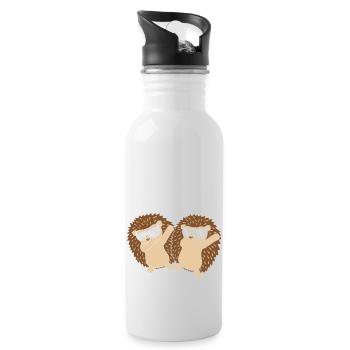 Amis Équipe dabbing Hedgehog - Gourde avec paille intégrée - blanc - Droite