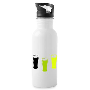 Beer Glasses - Water bottle with straw - white - Right