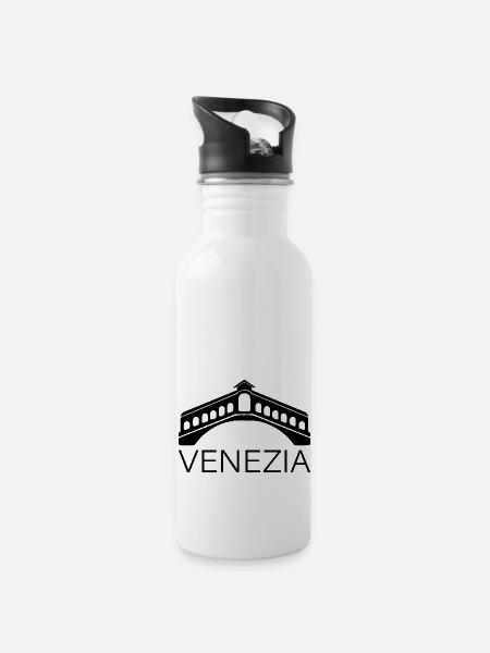 Venise - Gourde avec paille intégrée - blanc