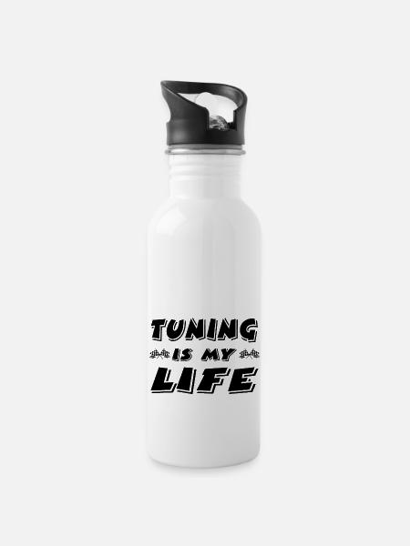 Tuning - Trinkflasche mit integriertem Trinkhalm - Weiß