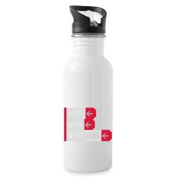 lets stay strangers quote - Water bottle with straw - white - Right