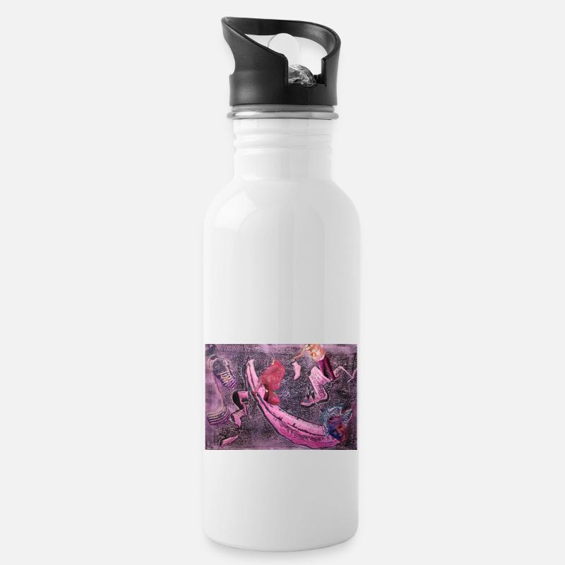 Shoes - Water bottle with straw - white