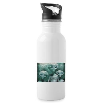Aliens in the Mist - Water bottle with straw - white - Right