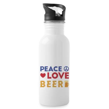 Bière Alcool Buveur de bière cadeau - Gourde avec paille intégrée - blanc - Droite
