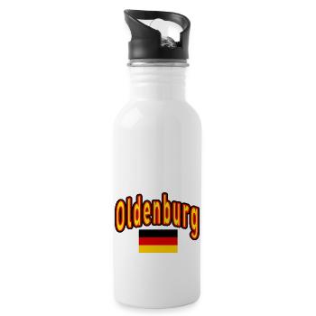 Oldenburg drapeau de l’Allemagne - Gourde avec paille intégrée - blanc - Droite