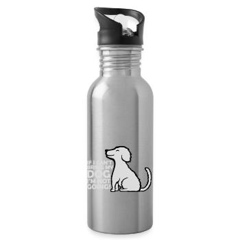 Citation Apportez mon chien - Gourde avec paille intégrée - argent clair - Droite