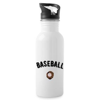 Baseball - Trinkflasche mit integriertem Trinkhalm - Weiß - Rechts