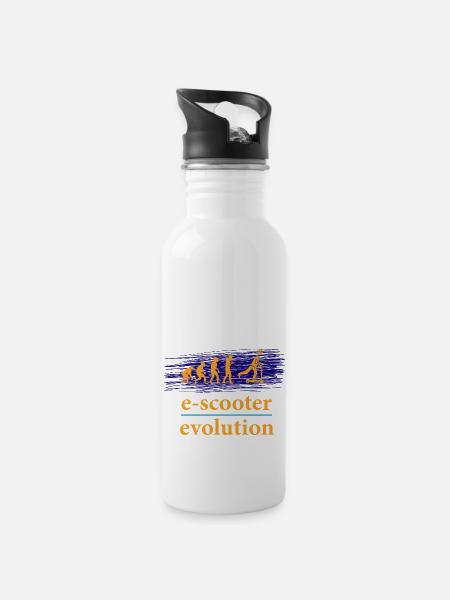E-Scooter E-Roller Scooter - Trinkflasche mit integriertem Trinkhalm - Weiß