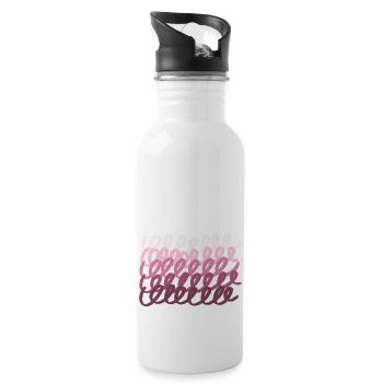 Pink - Water bottle with straw - white - Right