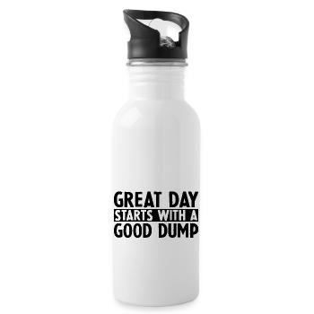 Great day starts with a good dump 2 - Water bottle with straw - white - Right