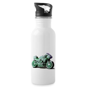Vélo du futur pour les motards et les motards - Gourde avec paille intégrée - blanc - Droite