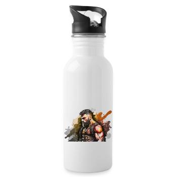 MMA - Trinkflasche mit integriertem Trinkhalm - Weiß - Rechts