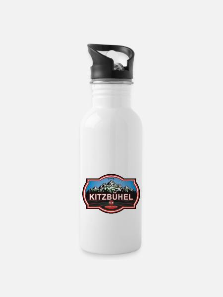Kitzbühel Österreich - Gourde avec paille intégrée - blanc