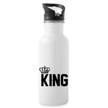 king - Trinkflasche mit integriertem Trinkhalm - Weiß - Rechts