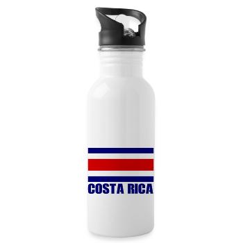 costa rica flag - Trinkflasche mit integriertem Trinkhalm - Weiß - Rechts