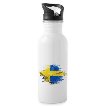 Suède Suède drapeau national norden skandinavia - Gourde avec paille intégrée - blanc - Droite