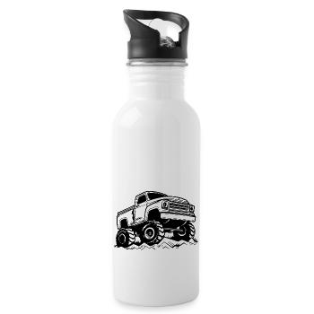 Monster Truck Monster Truck Lover Fan - Water bottle with straw - white - Right