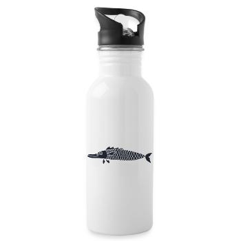 Meerestiere - Trinkflasche mit integriertem Trinkhalm - Weiß - Rechts