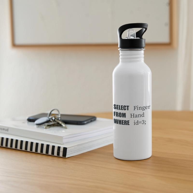 Hand Select Finger, Funny code. Coders Language Water bottle with straw
