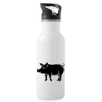 Pig Piggy Sow - Water bottle with straw - white - Right