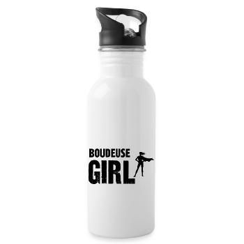 boudeuse girl - Gourde avec paille intégrée - blanc - Droite